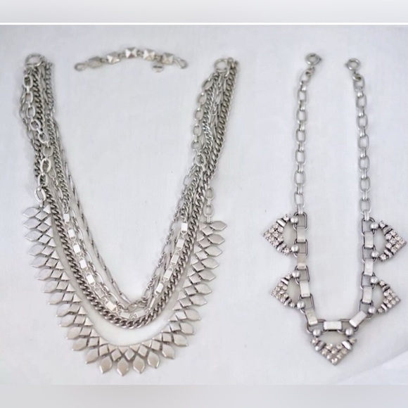 Stella & Dot Sutton Multilayered 5-way Silver Statement Necklace - Picture 8 of 12
